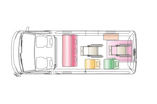 フレキシブルな車内レイアウトのイメージ